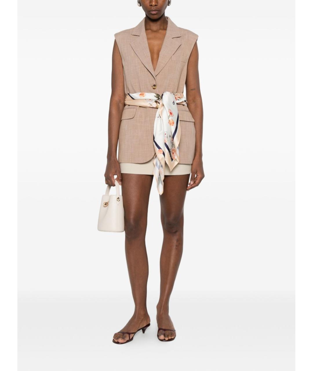 LIU JO Бежевый вискозный жилет, фото 2