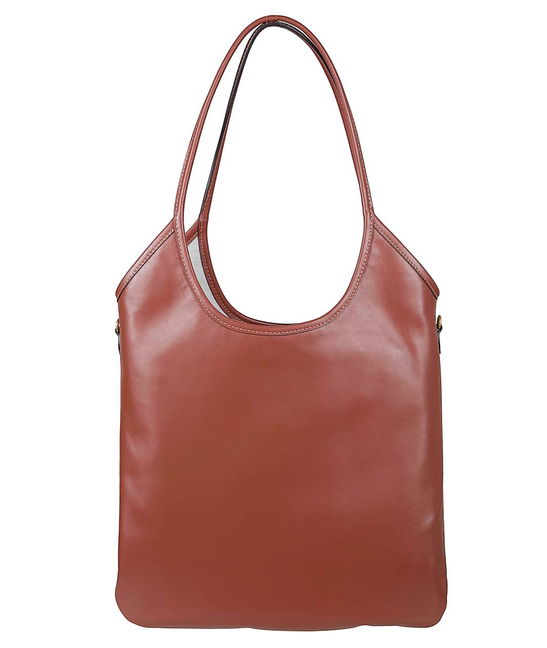 MIU MIU Бордовая кожаная сумка тоут, фото 3