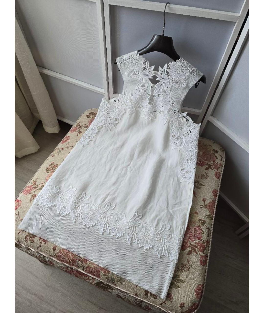 ERMANNO SCERVINO Белое льняное повседневное платье, фото 3