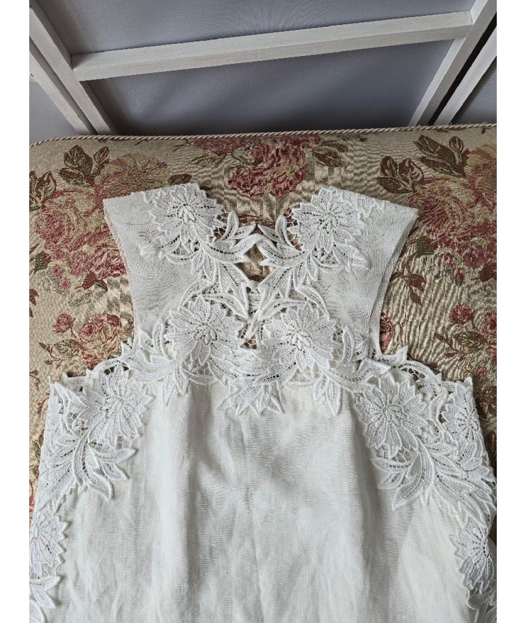 ERMANNO SCERVINO Белое льняное повседневное платье, фото 6