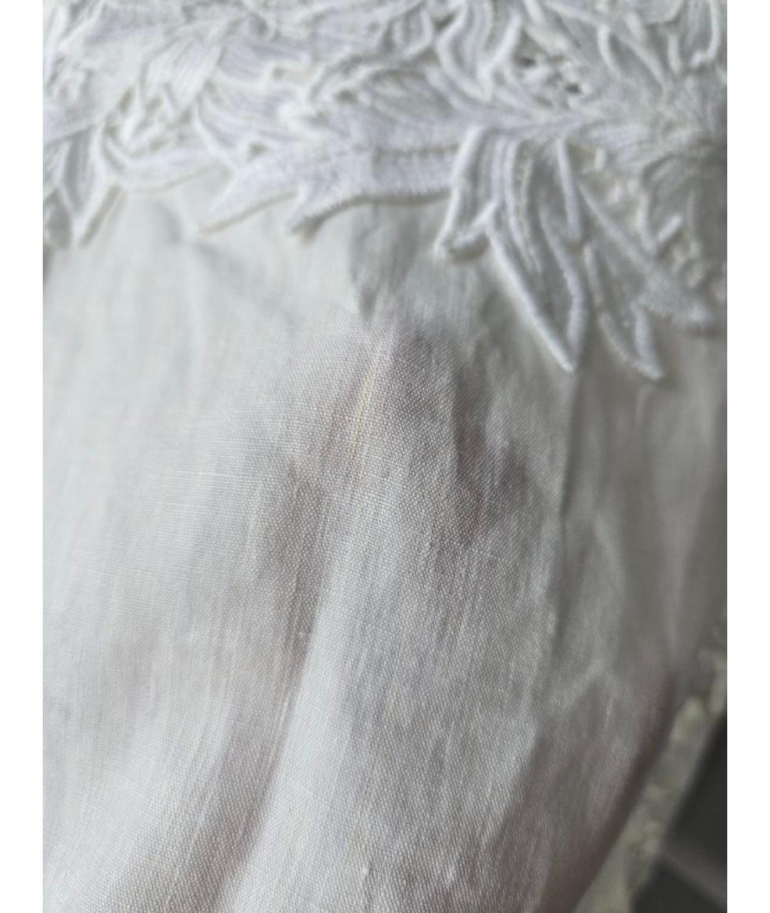ERMANNO SCERVINO Белое льняное повседневное платье, фото 7