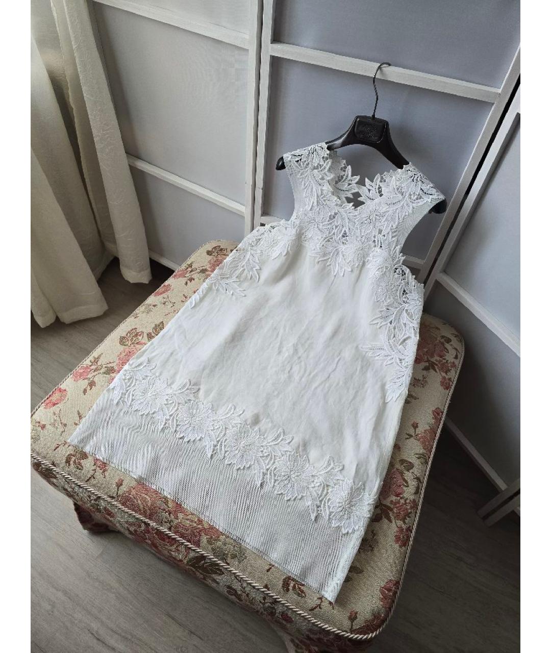 ERMANNO SCERVINO Белое льняное повседневное платье, фото 2