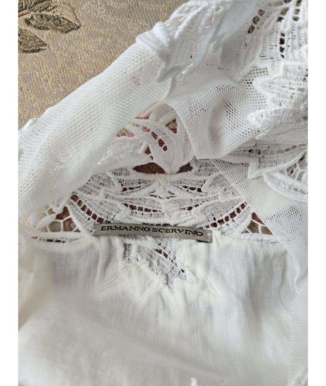 ERMANNO SCERVINO Белое льняное повседневное платье, фото 4