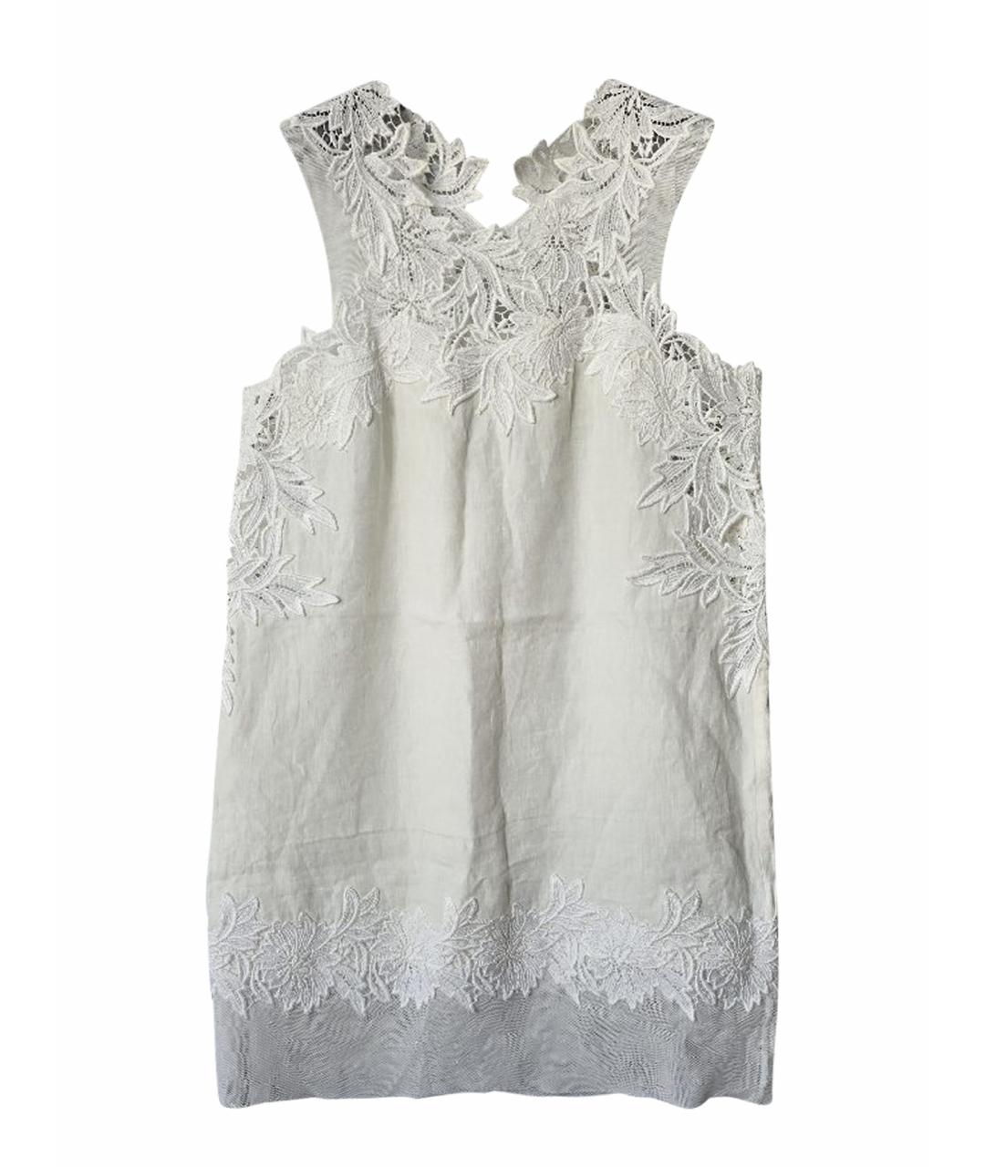 ERMANNO SCERVINO Белое льняное повседневное платье, фото 1