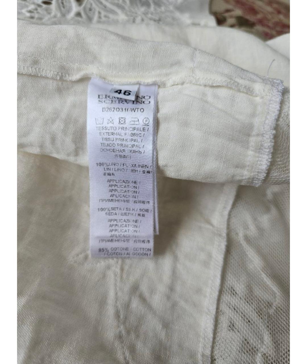 ERMANNO SCERVINO Белое льняное повседневное платье, фото 5