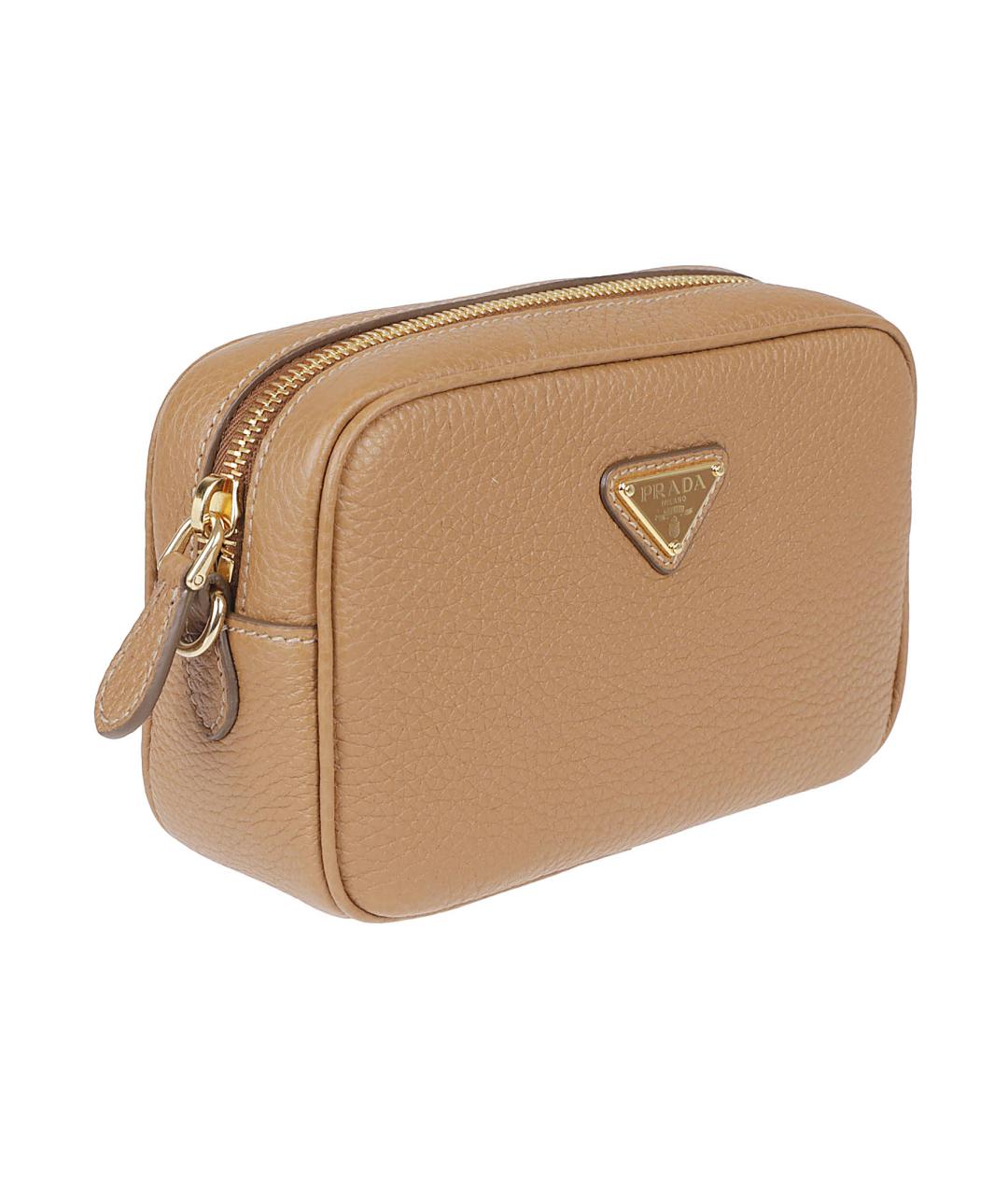PRADA Бежевая кожаная сумка через плечо, фото 3
