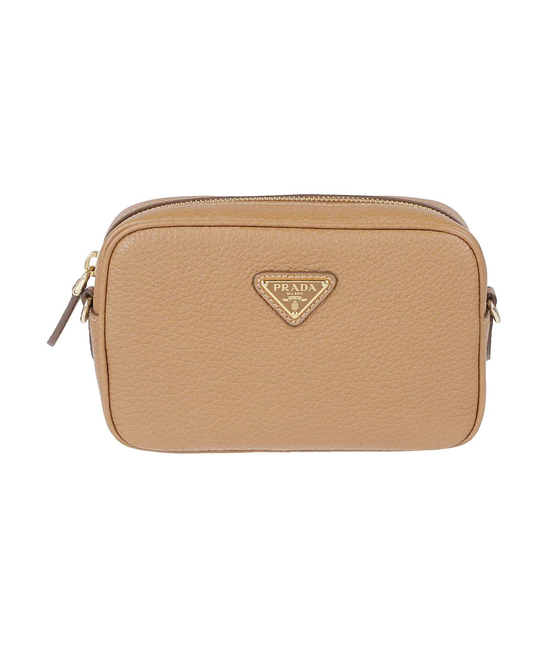PRADA Бежевая кожаная сумка через плечо, фото 1