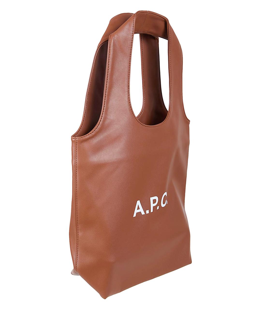 A.P.C. Коричневая сумка тоут из искусственной кожи, фото 2