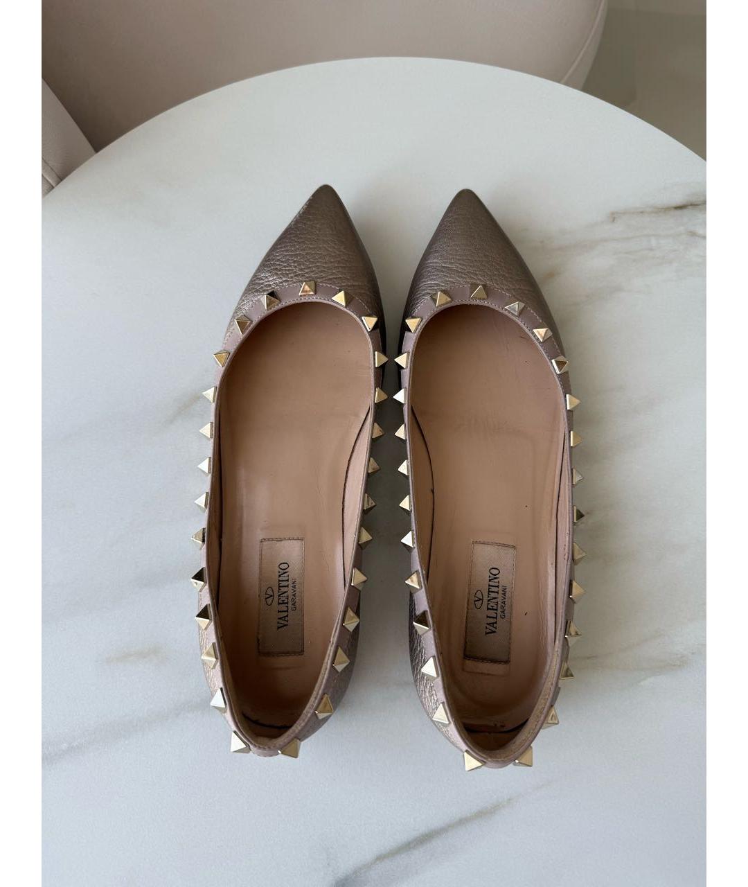 VALENTINO Розовые кожаные балетки, фото 3