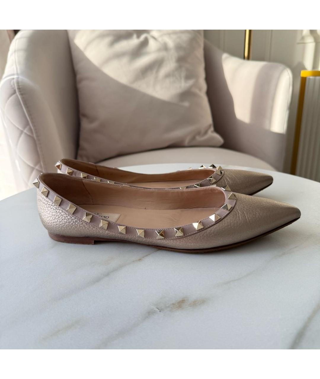 VALENTINO Розовые кожаные балетки, фото 9