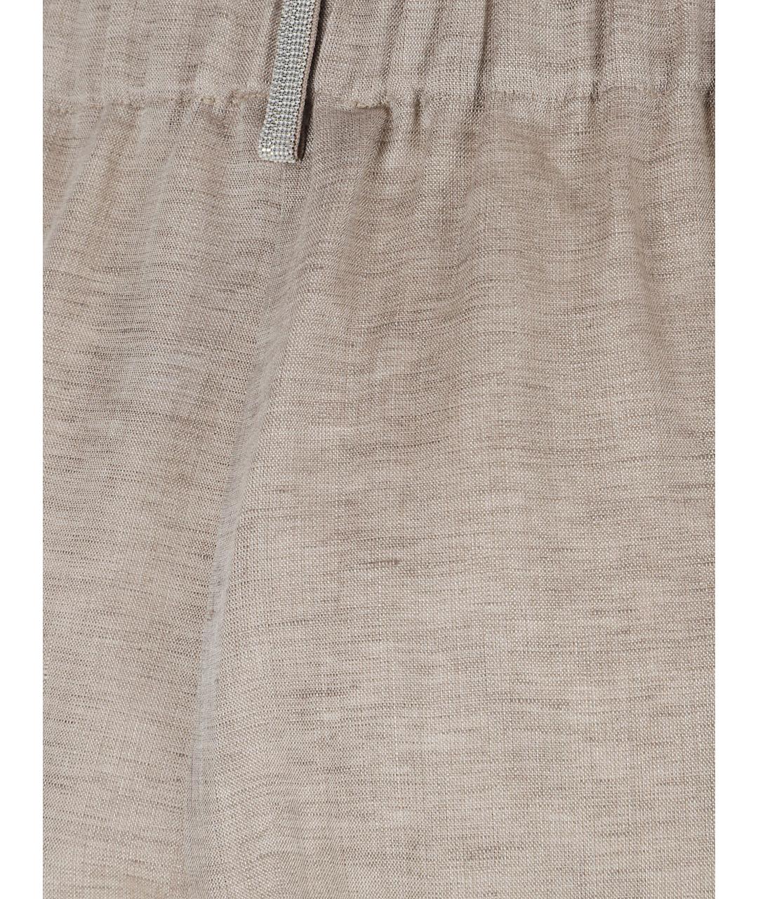 FABIANA FILIPPI Серые льняные прямые брюки, фото 2