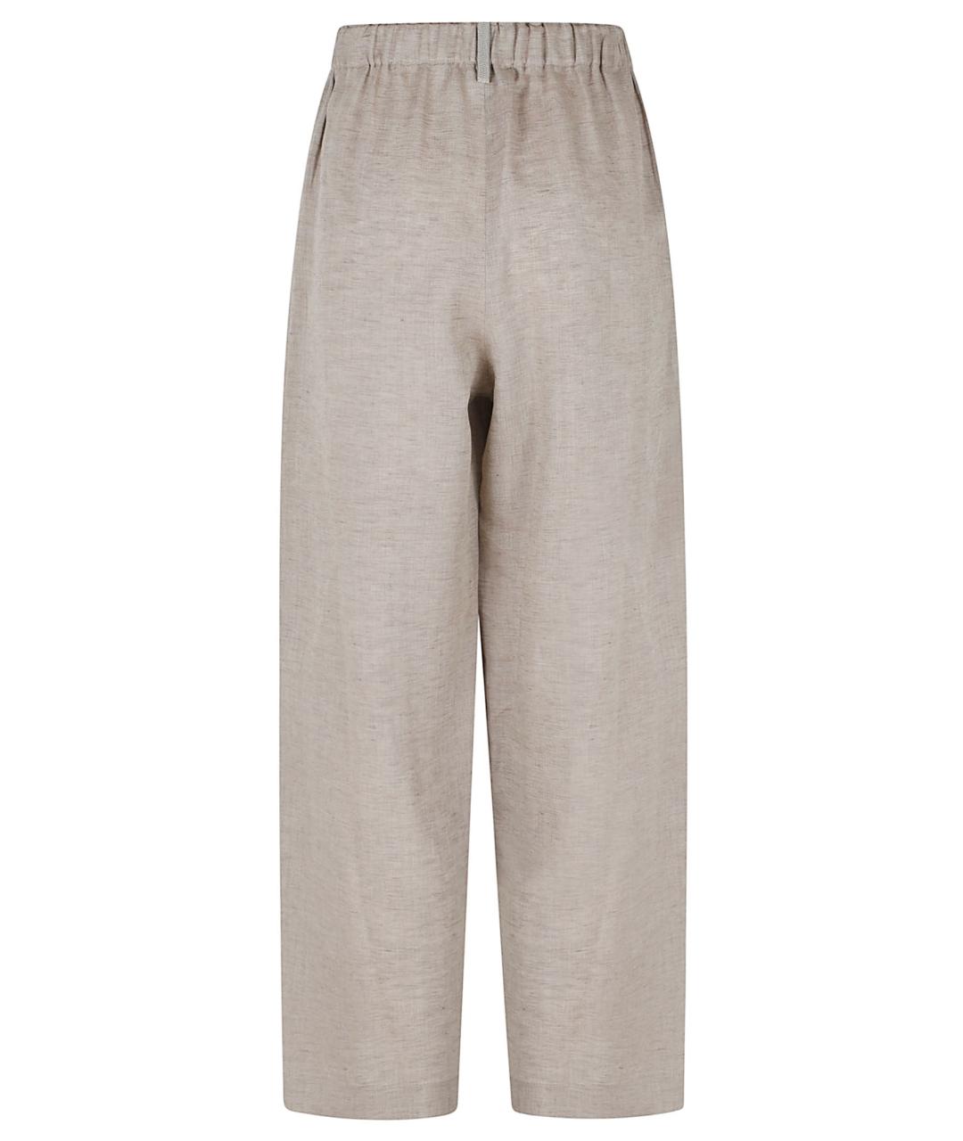 FABIANA FILIPPI Серые льняные прямые брюки, фото 3