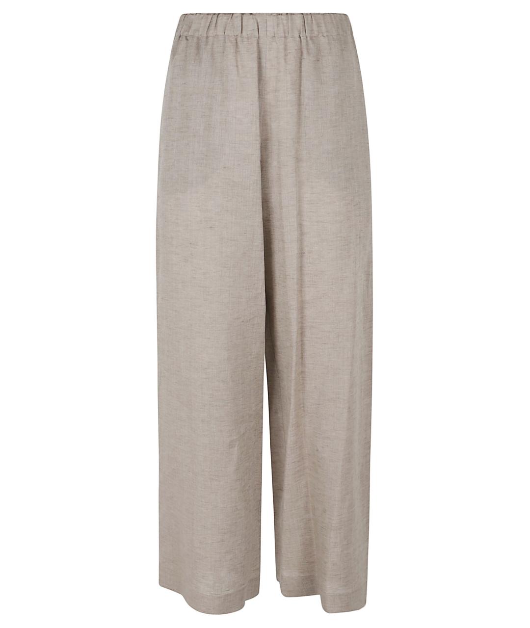 FABIANA FILIPPI Серые льняные прямые брюки, фото 1