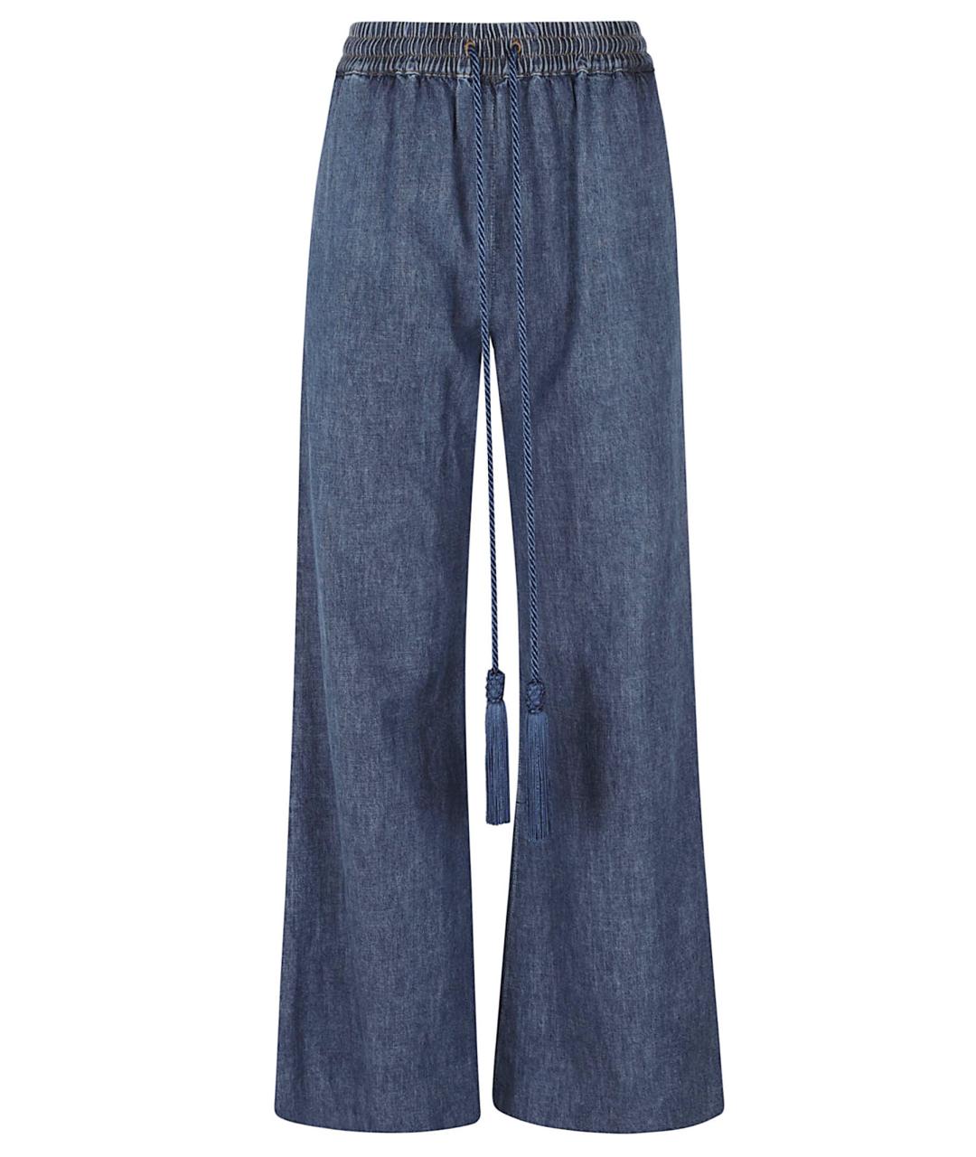 VALENTINO Синие хлопковые прямые джинсы, фото 1