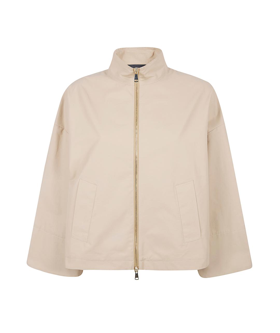 FABIANA FILIPPI Бежевая хлопко-эластановая куртка, фото 1