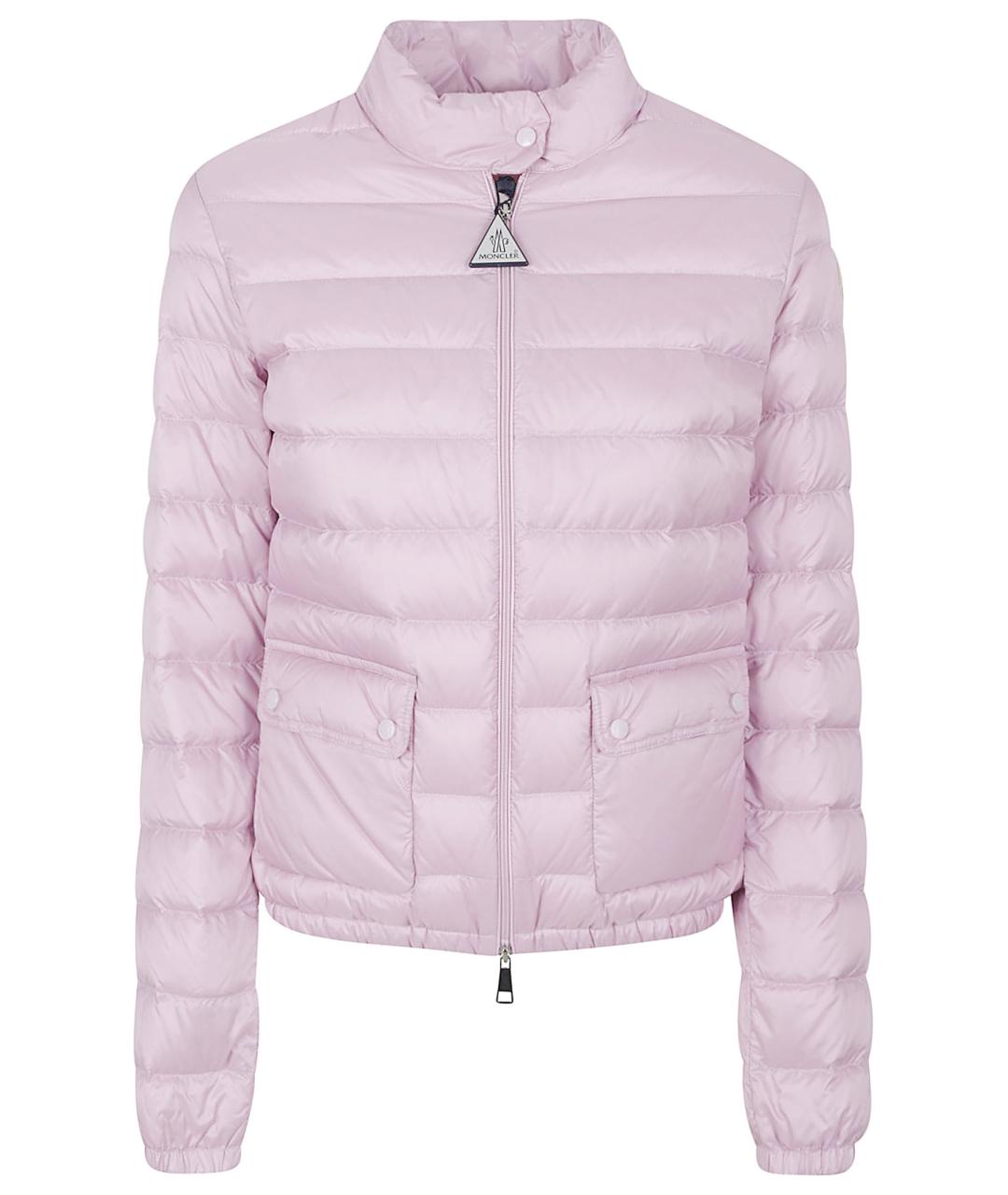 MONCLER Розовый полиамидовый пуховик, фото 1