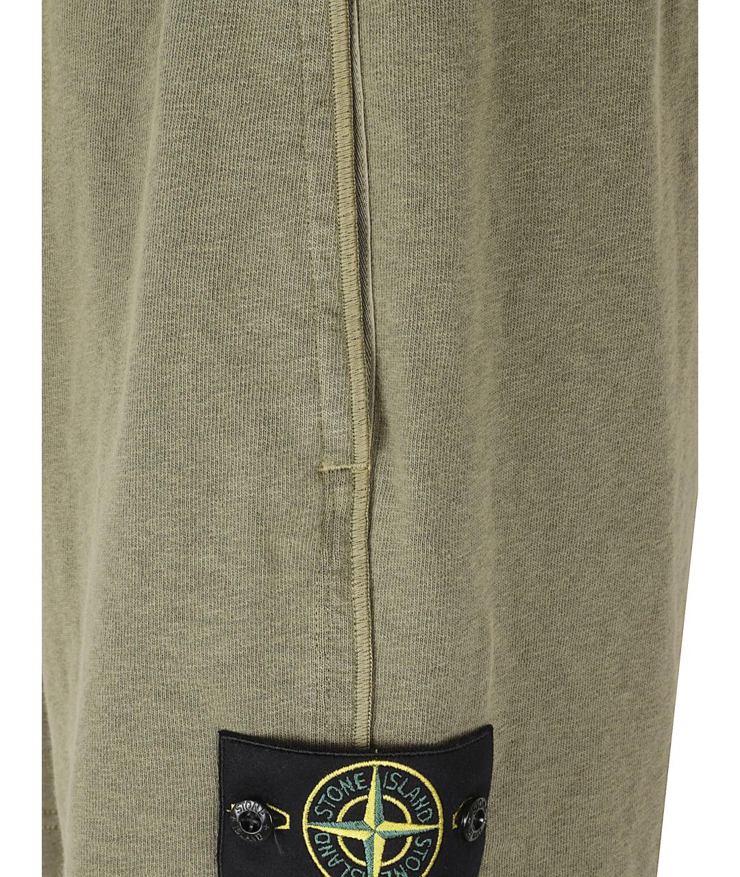 STONE ISLAND Хаки хлопковые шорты, фото 2