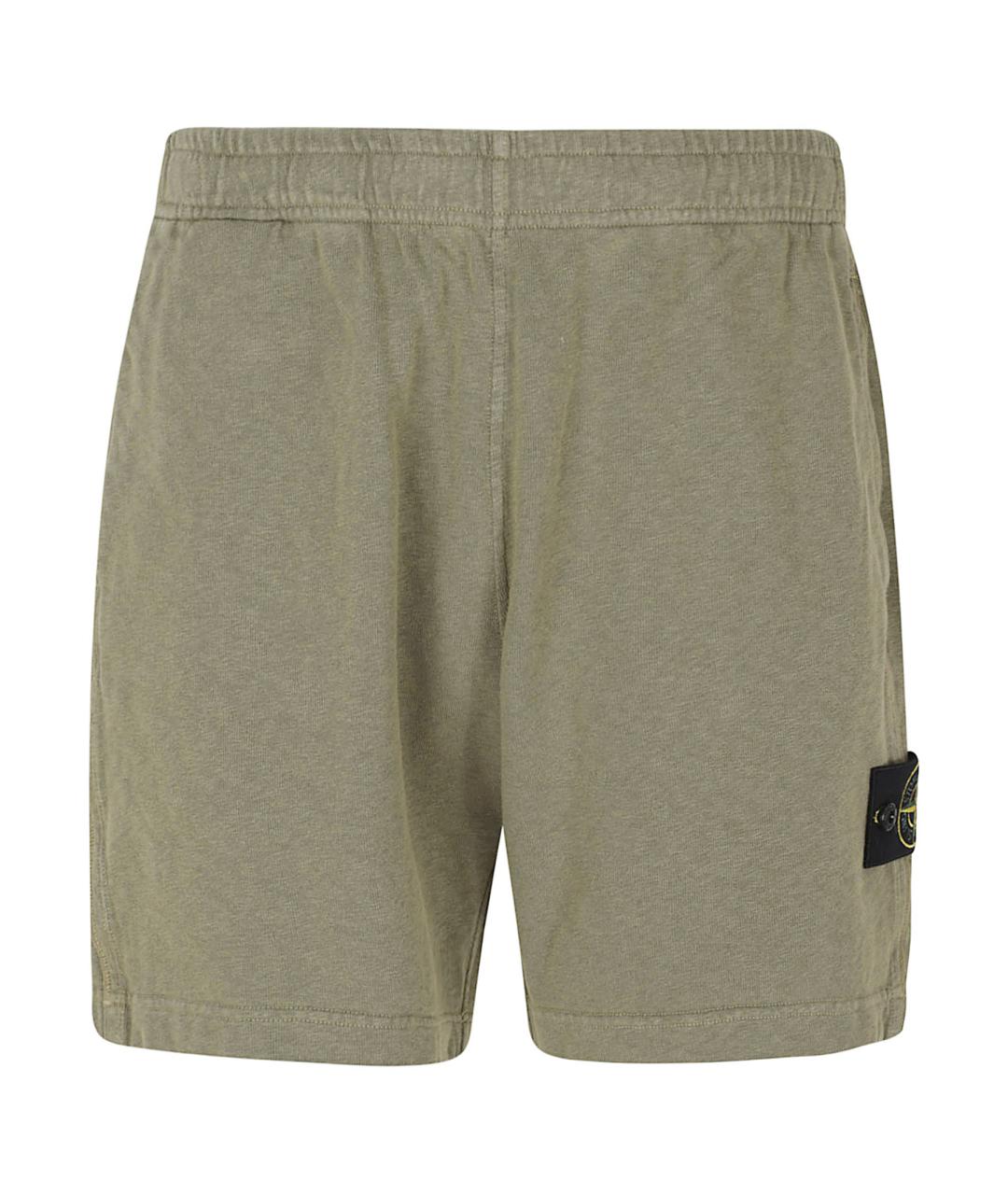 STONE ISLAND Хаки хлопковые шорты, фото 1