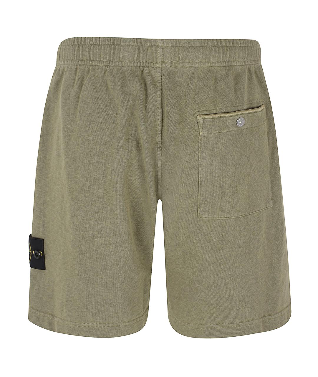 STONE ISLAND Хаки хлопковые шорты, фото 3