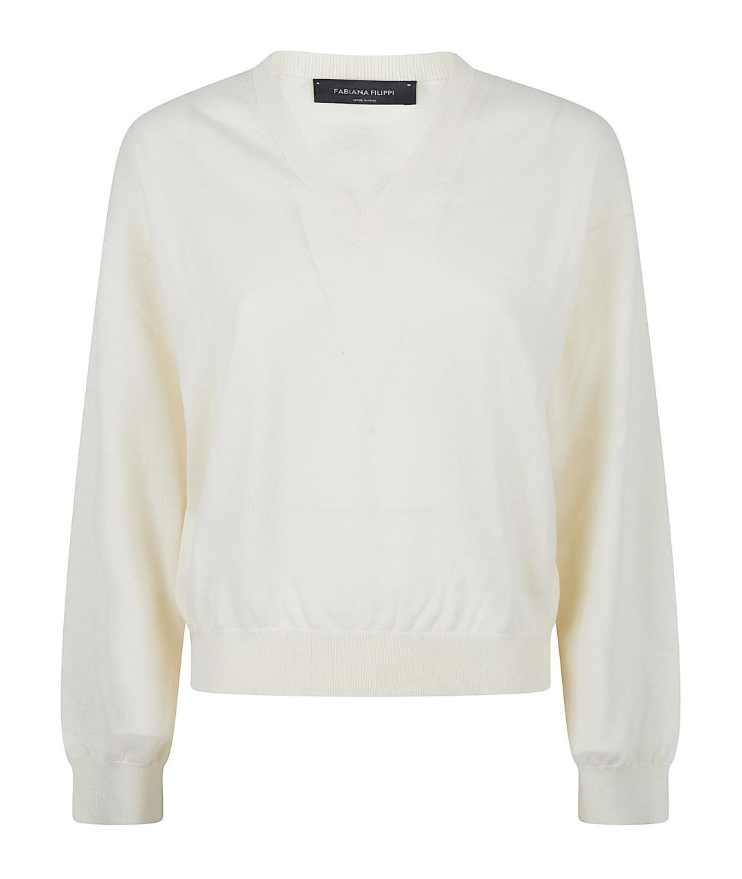 FABIANA FILIPPI Белый шерстяной джемпер / свитер, фото 1