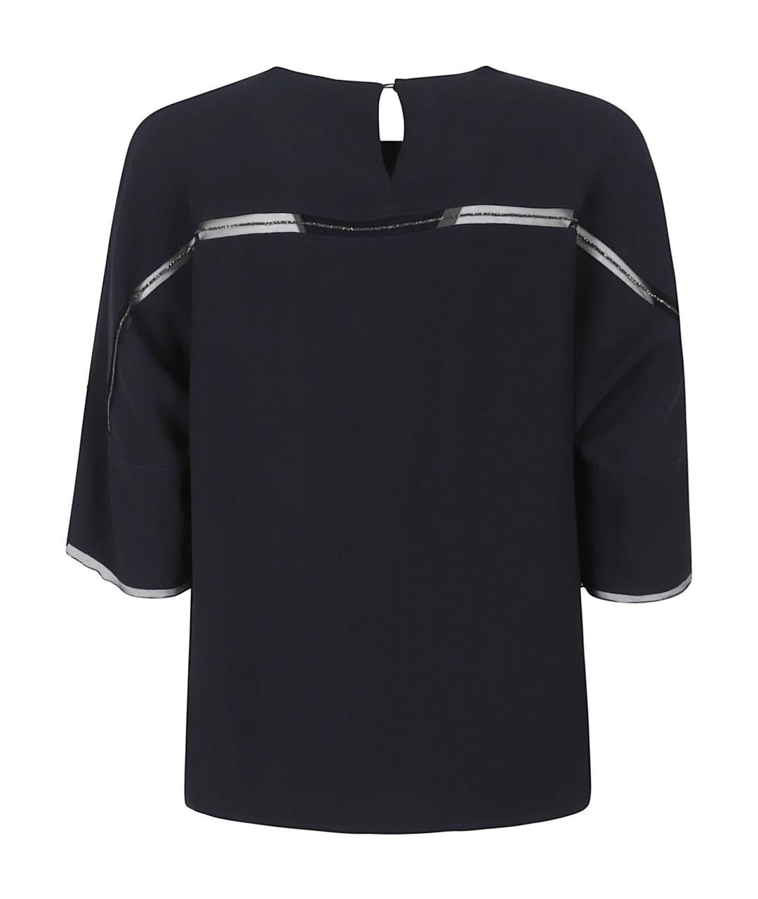 FABIANA FILIPPI Темно-синяя вискозная футболка, фото 3