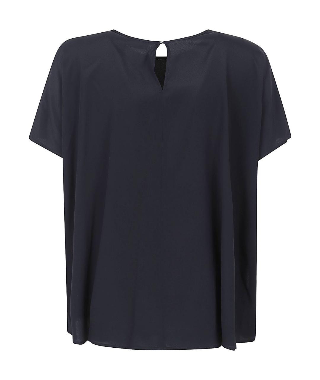 FABIANA FILIPPI Темно-синяя ацетатная футболка, фото 3