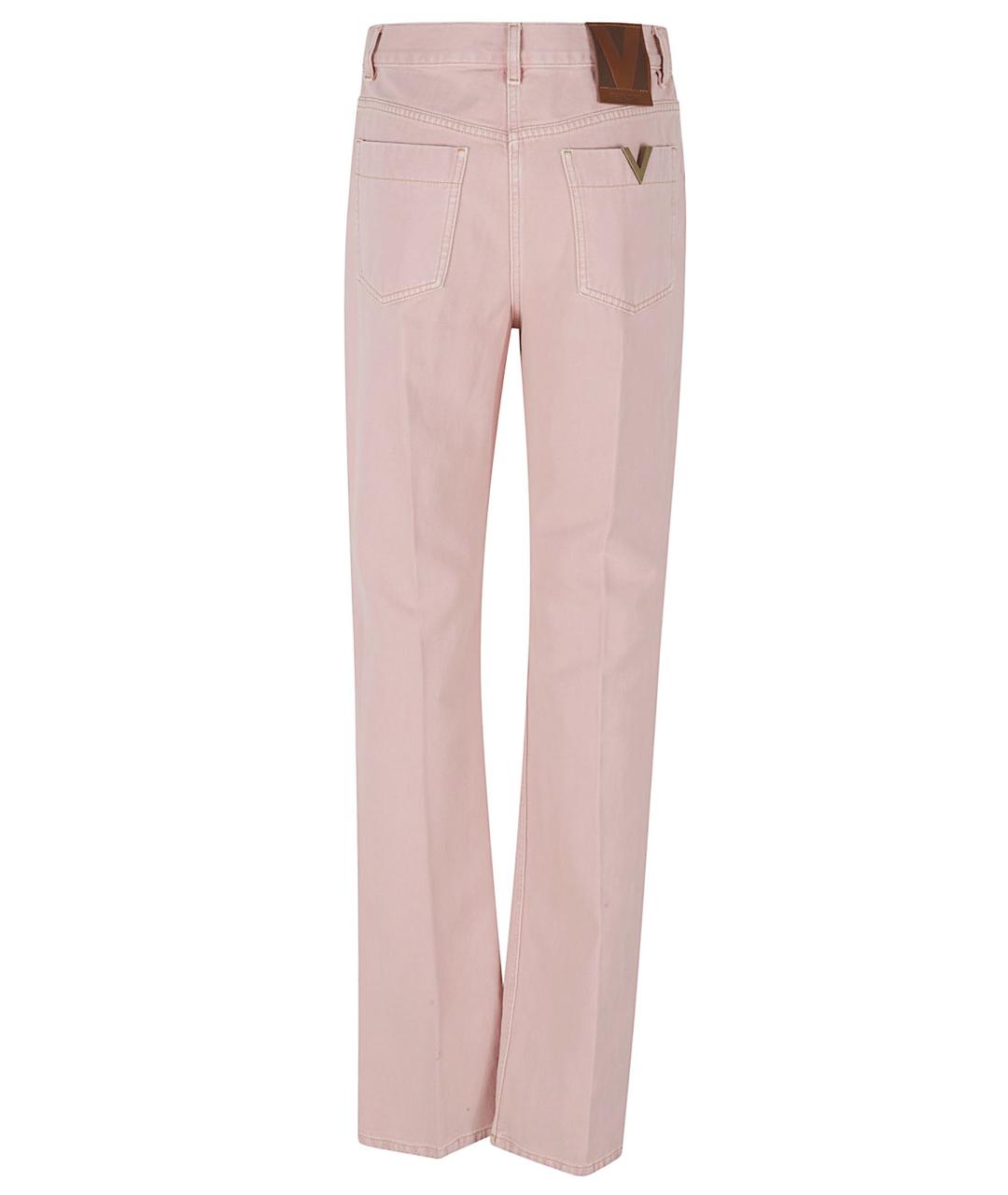 VALENTINO Розовые хлопковые прямые джинсы, фото 3