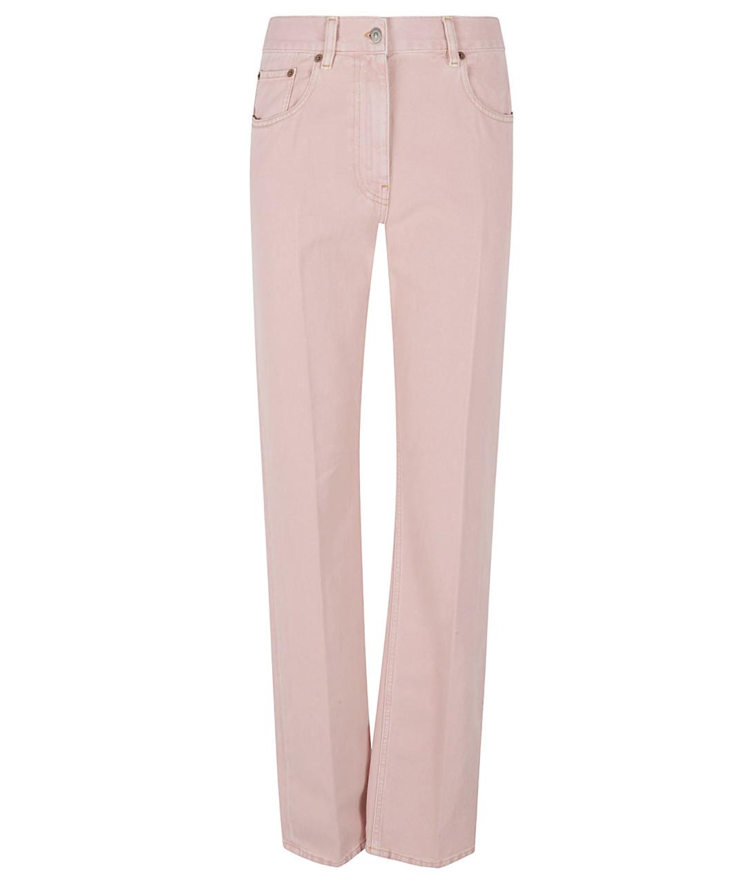 VALENTINO Розовые хлопковые прямые джинсы, фото 1
