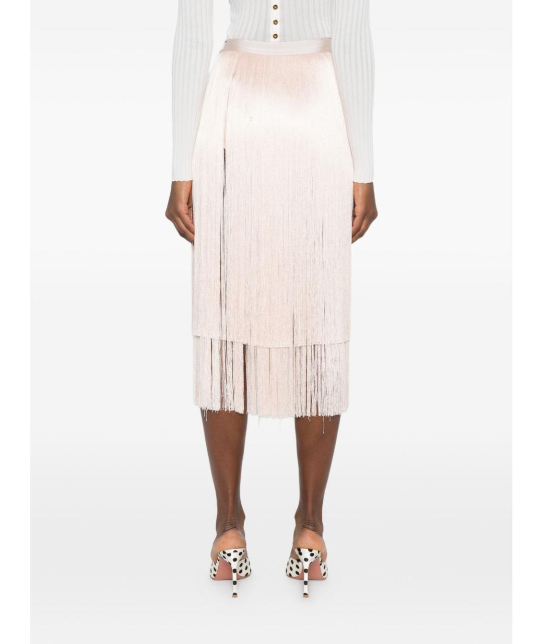ELISABETTA FRANCHI Бежевая полиэстеровая юбка миди, фото 5