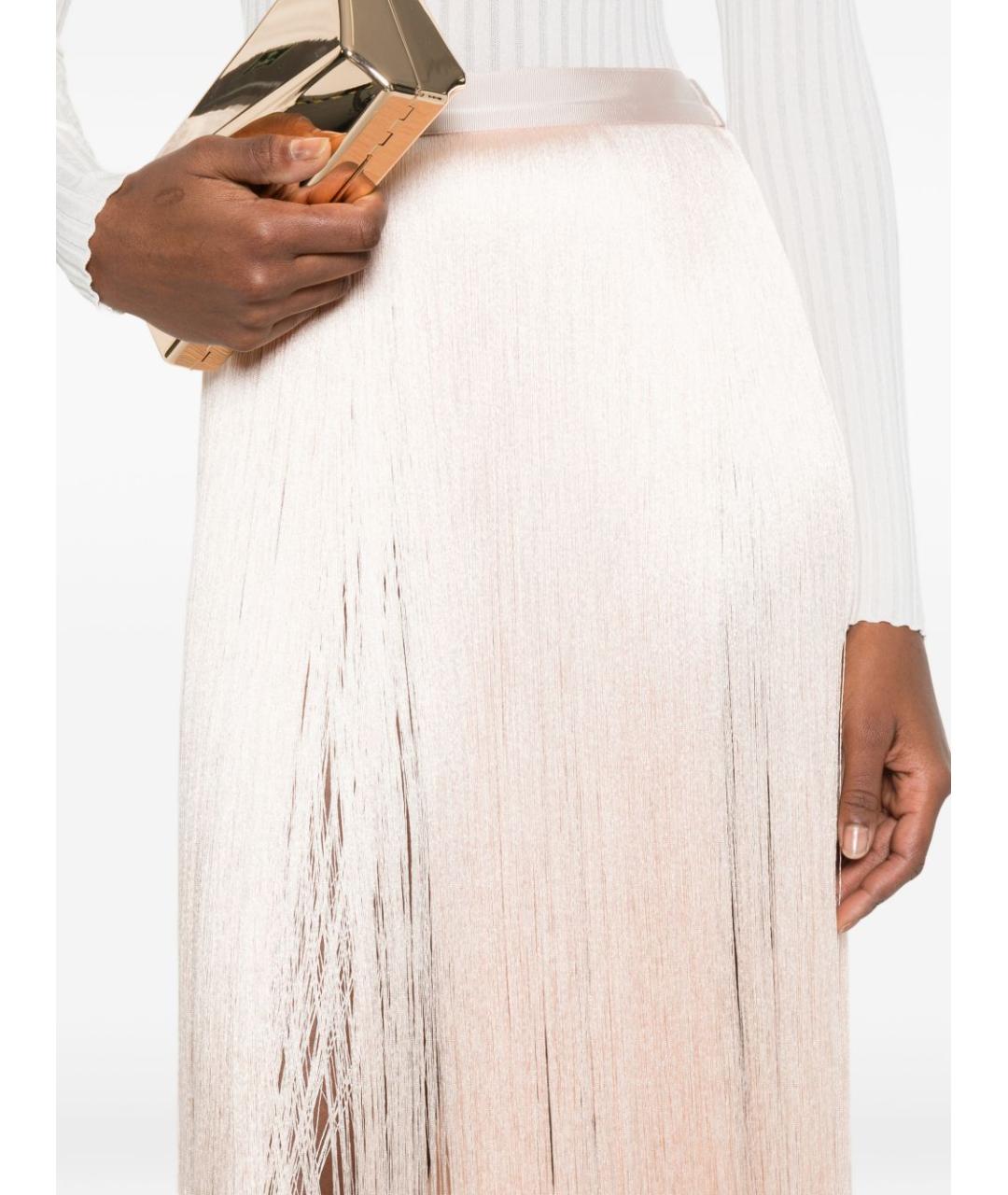 ELISABETTA FRANCHI Бежевая полиэстеровая юбка миди, фото 3