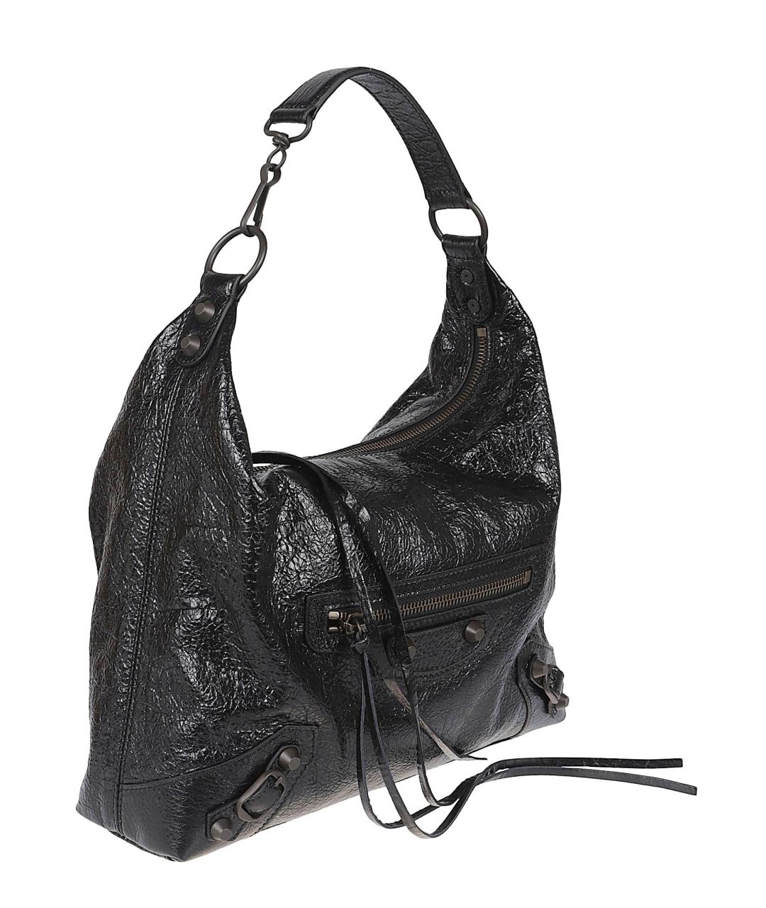BALENCIAGA Черная кожаная сумка через плечо, фото 3