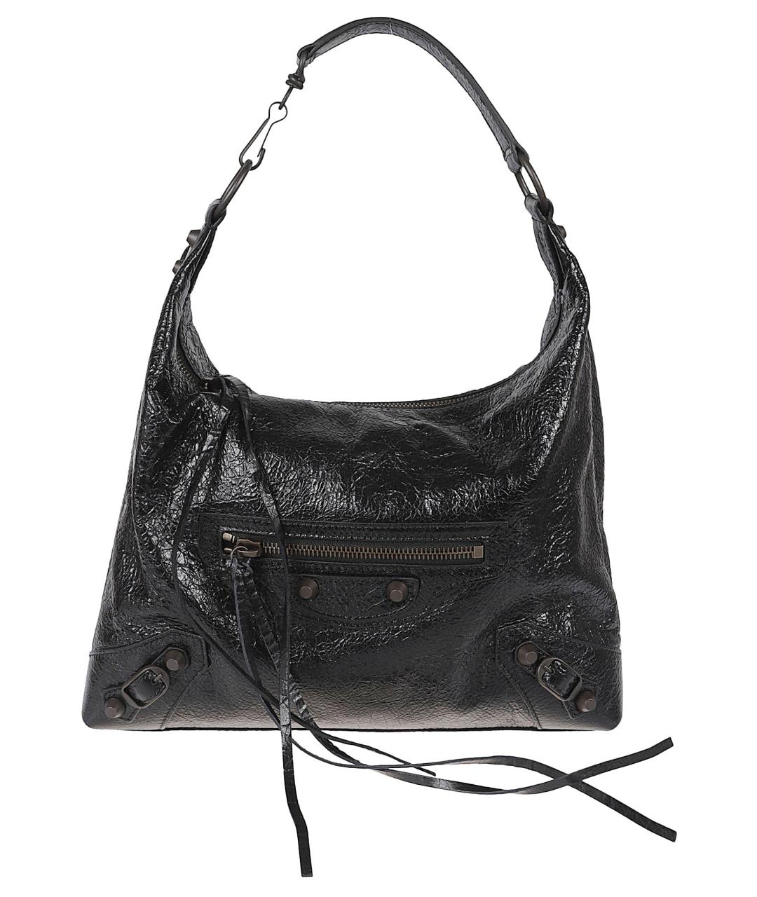 BALENCIAGA Черная кожаная сумка через плечо, фото 1