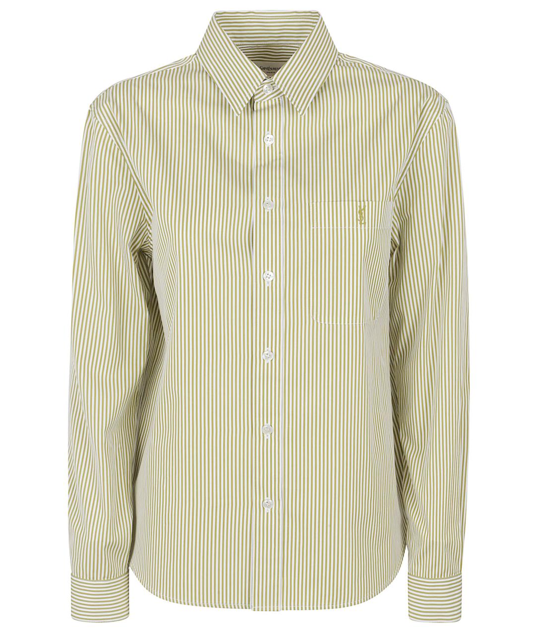 SAINT LAURENT Хаки хлопковая рубашка, фото 1