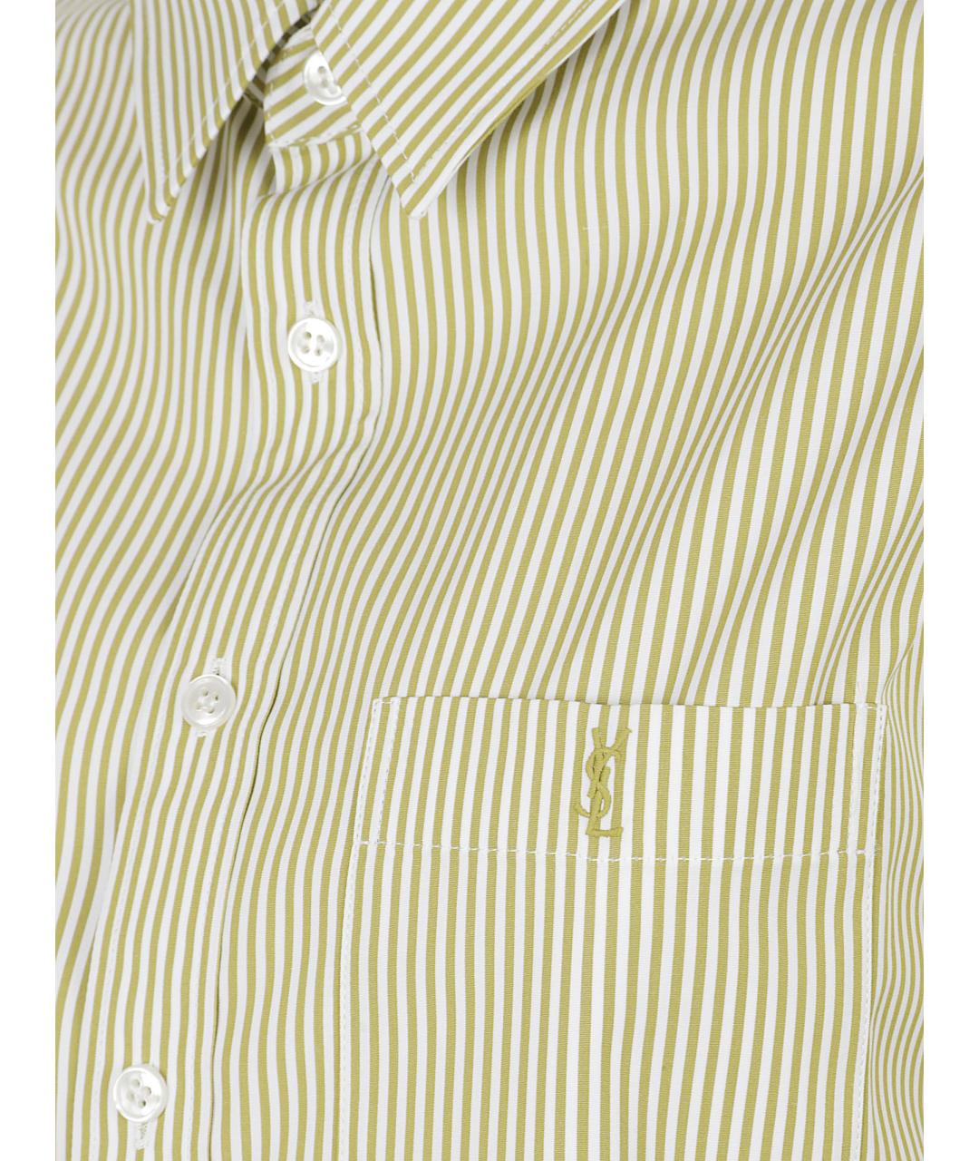 SAINT LAURENT Хаки хлопковая рубашка, фото 2