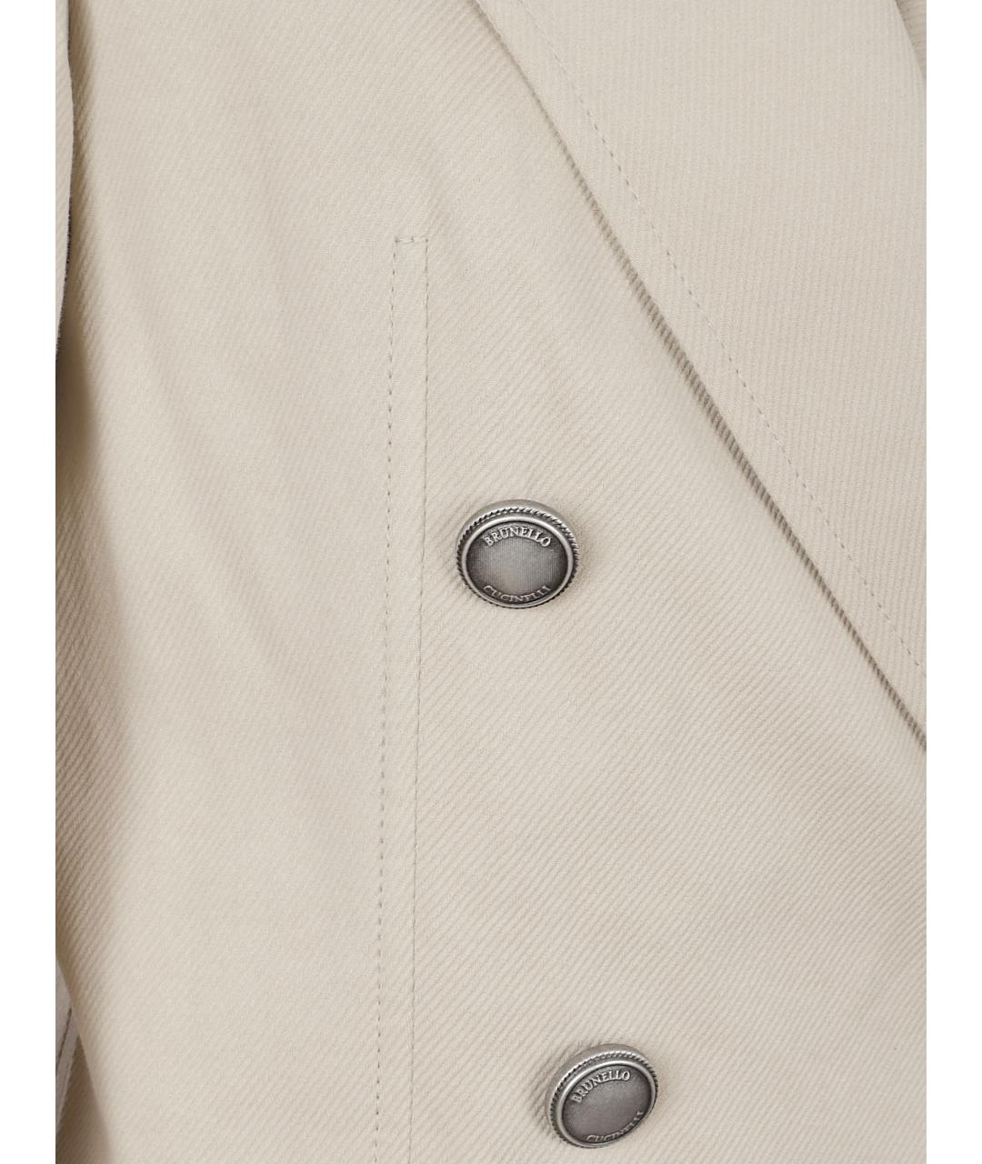 BRUNELLO CUCINELLI Бежевый хлопковый жакет/пиджак, фото 2