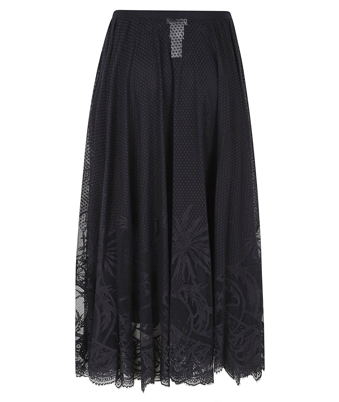 FABIANA FILIPPI Темно-синяя хлопко-эластановая юбка миди, фото 3