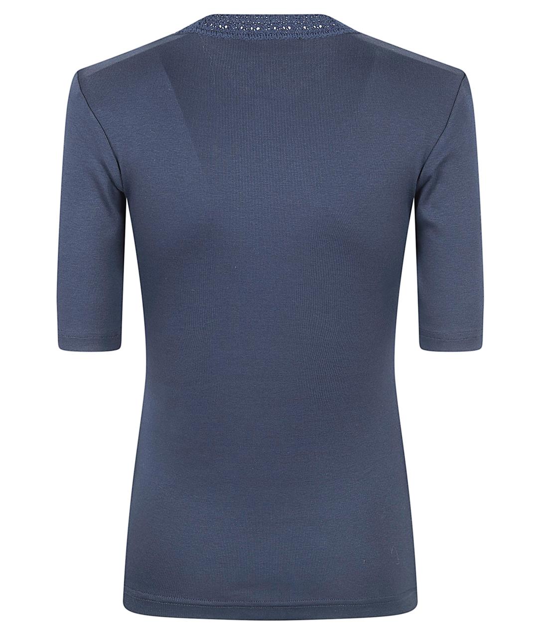 FABIANA FILIPPI Синяя хлопковая футболка, фото 2