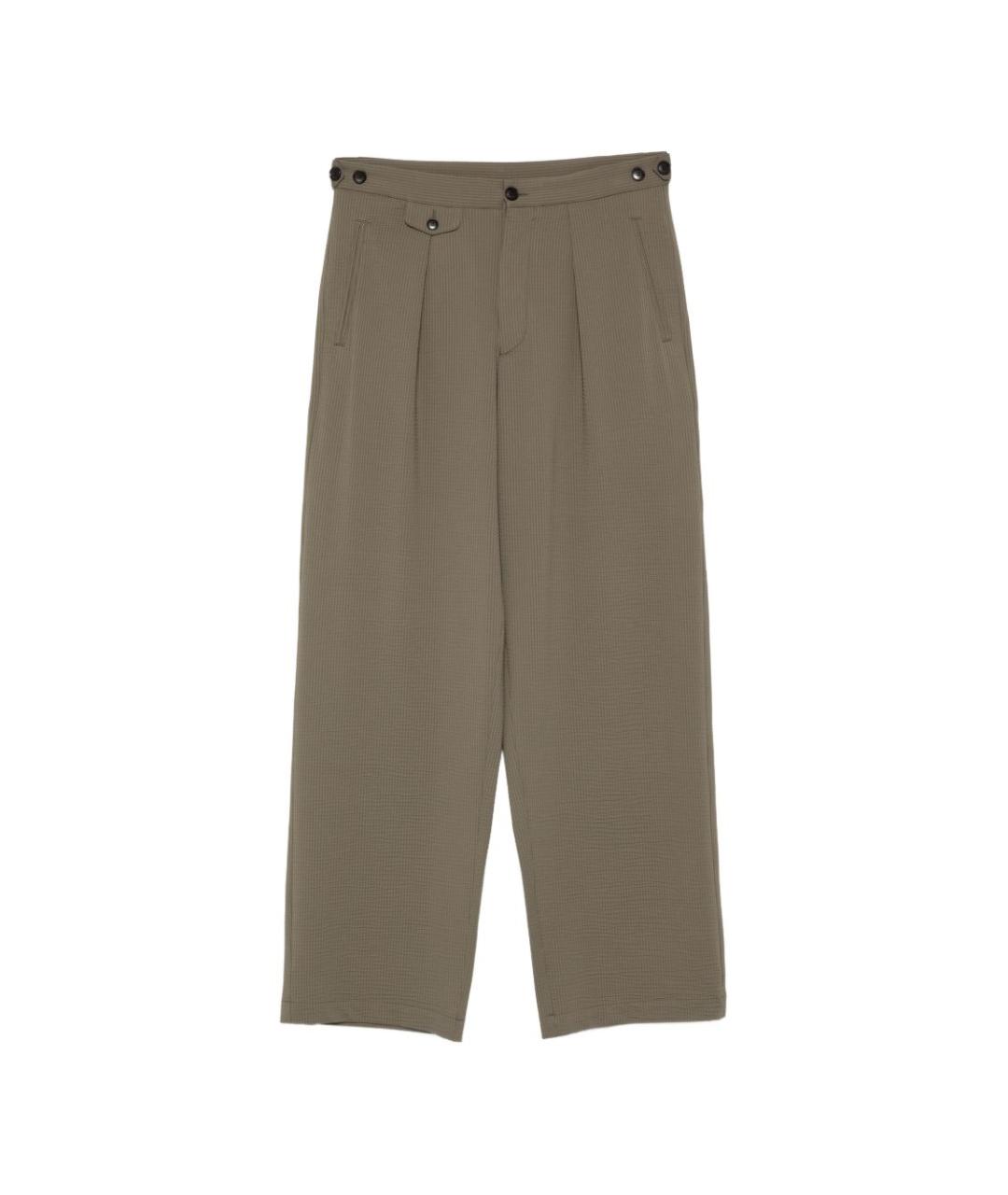 EMPORIO ARMANI Коричневые полиамидовые повседневные брюки, фото 1