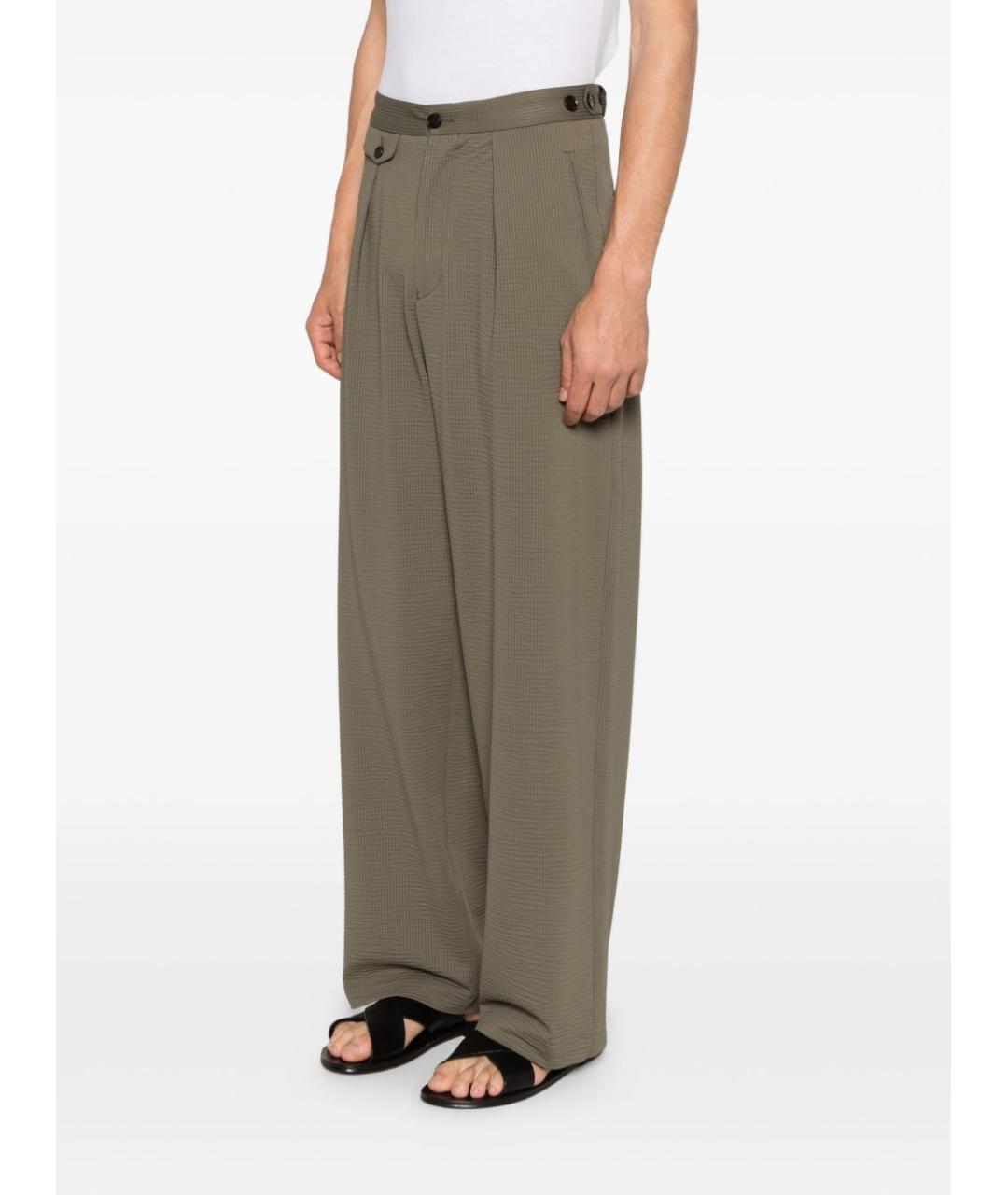 EMPORIO ARMANI Коричневые полиамидовые повседневные брюки, фото 4