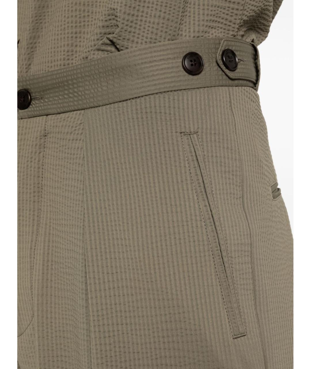 EMPORIO ARMANI Коричневые полиамидовые повседневные брюки, фото 5