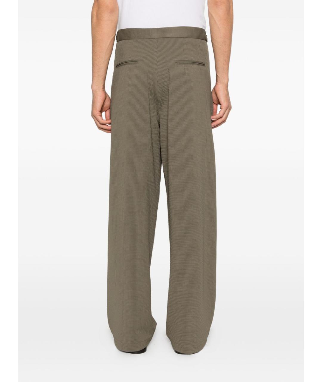 EMPORIO ARMANI Коричневые полиамидовые повседневные брюки, фото 3