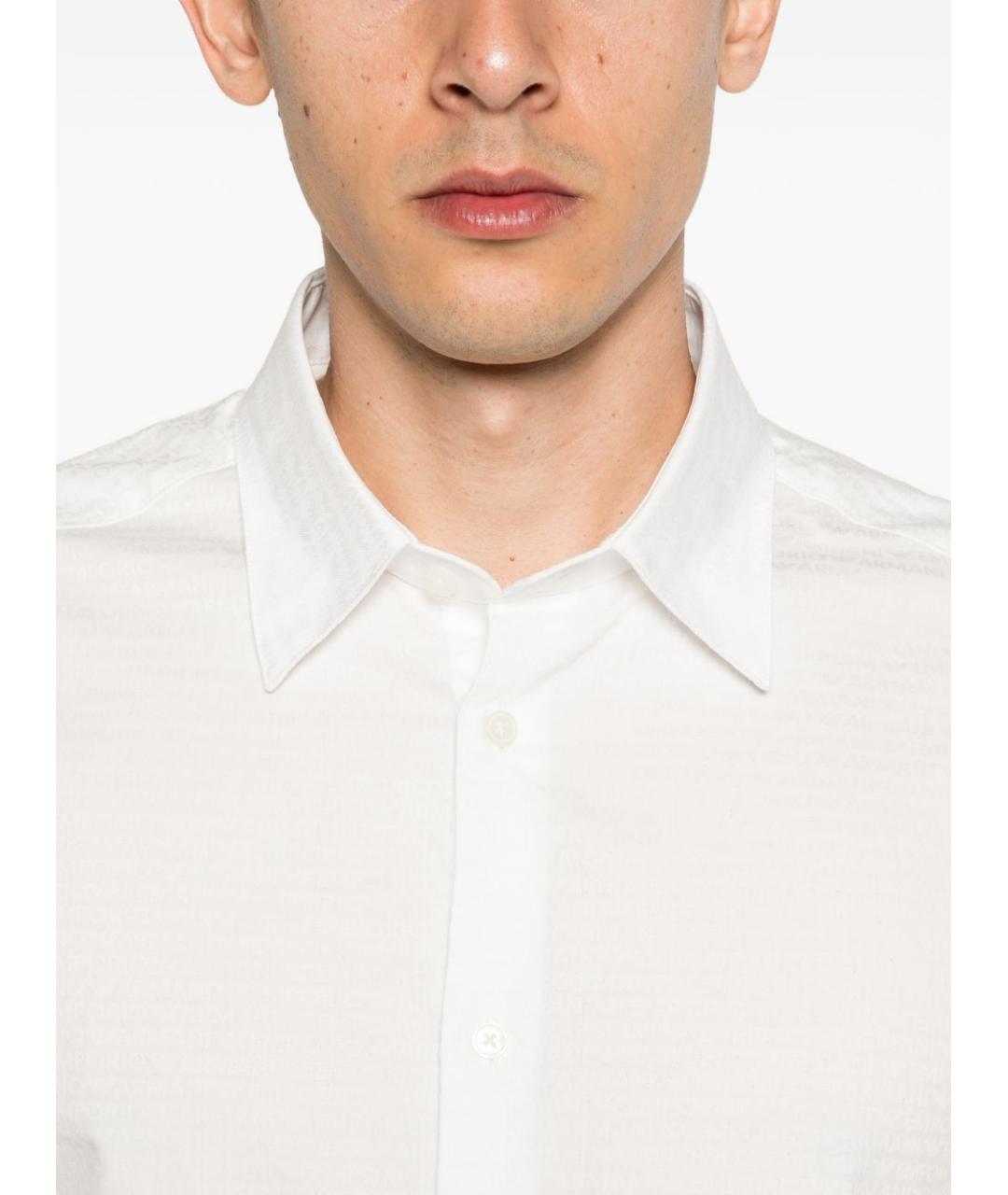 EMPORIO ARMANI Белая хлопковая классическая рубашка, фото 5