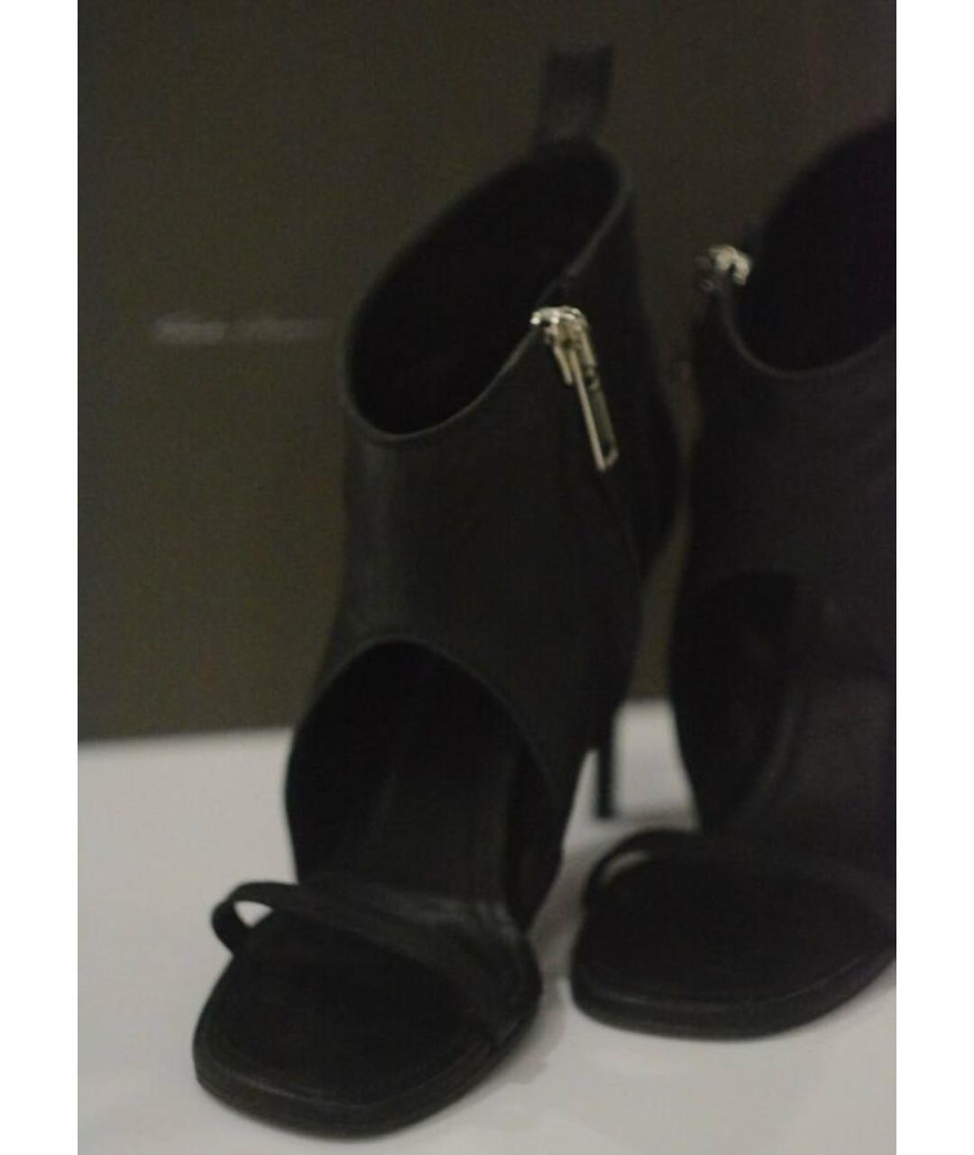 RICK OWENS Черные кожаные босоножки, фото 3