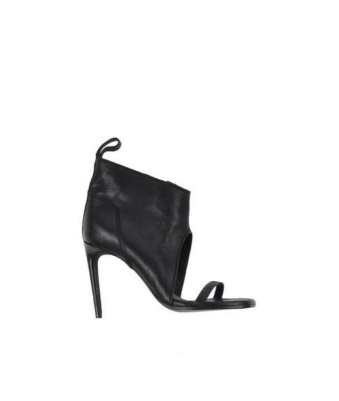 RICK OWENS Черные кожаные босоножки, фото 1