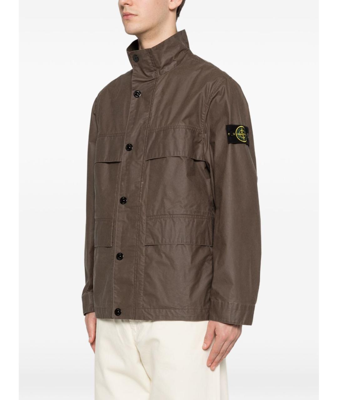 STONE ISLAND Коричневая полиэстеровая куртка, фото 4