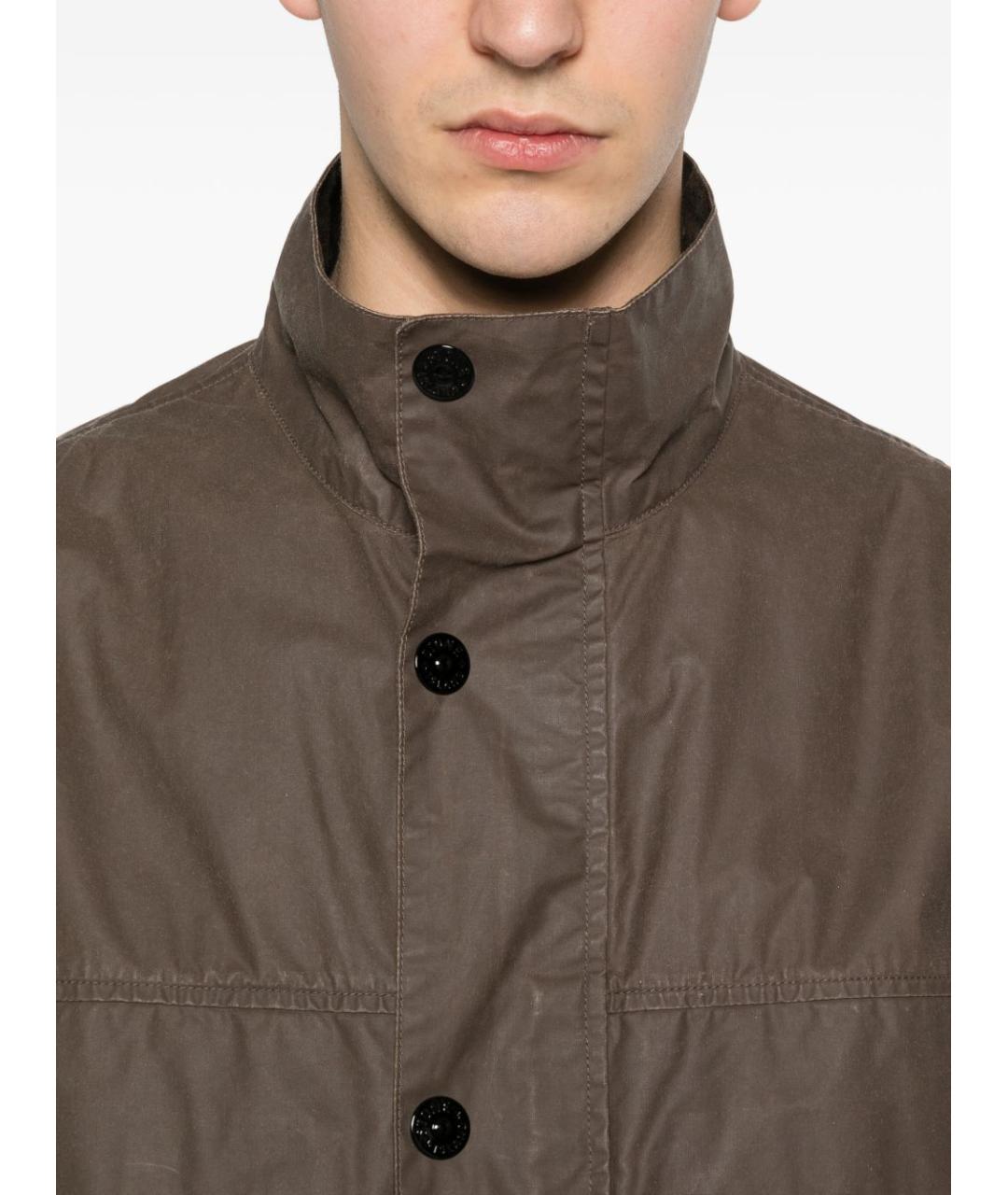 STONE ISLAND Коричневая полиэстеровая куртка, фото 3