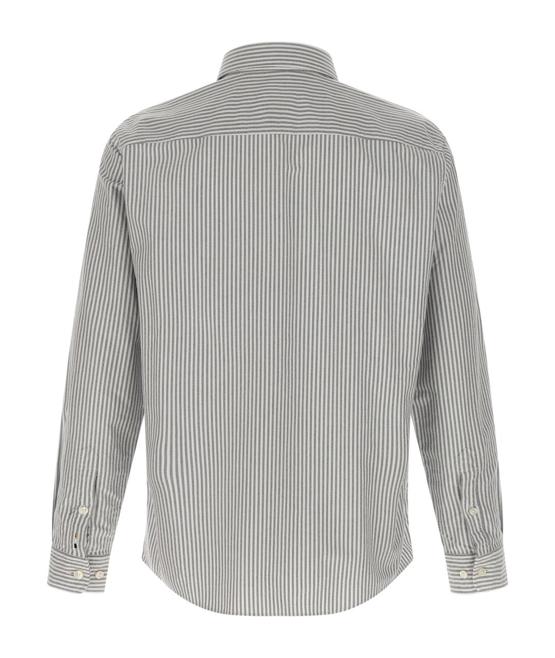 HUGO BOSS Серая хлопковая кэжуал рубашка, фото 2