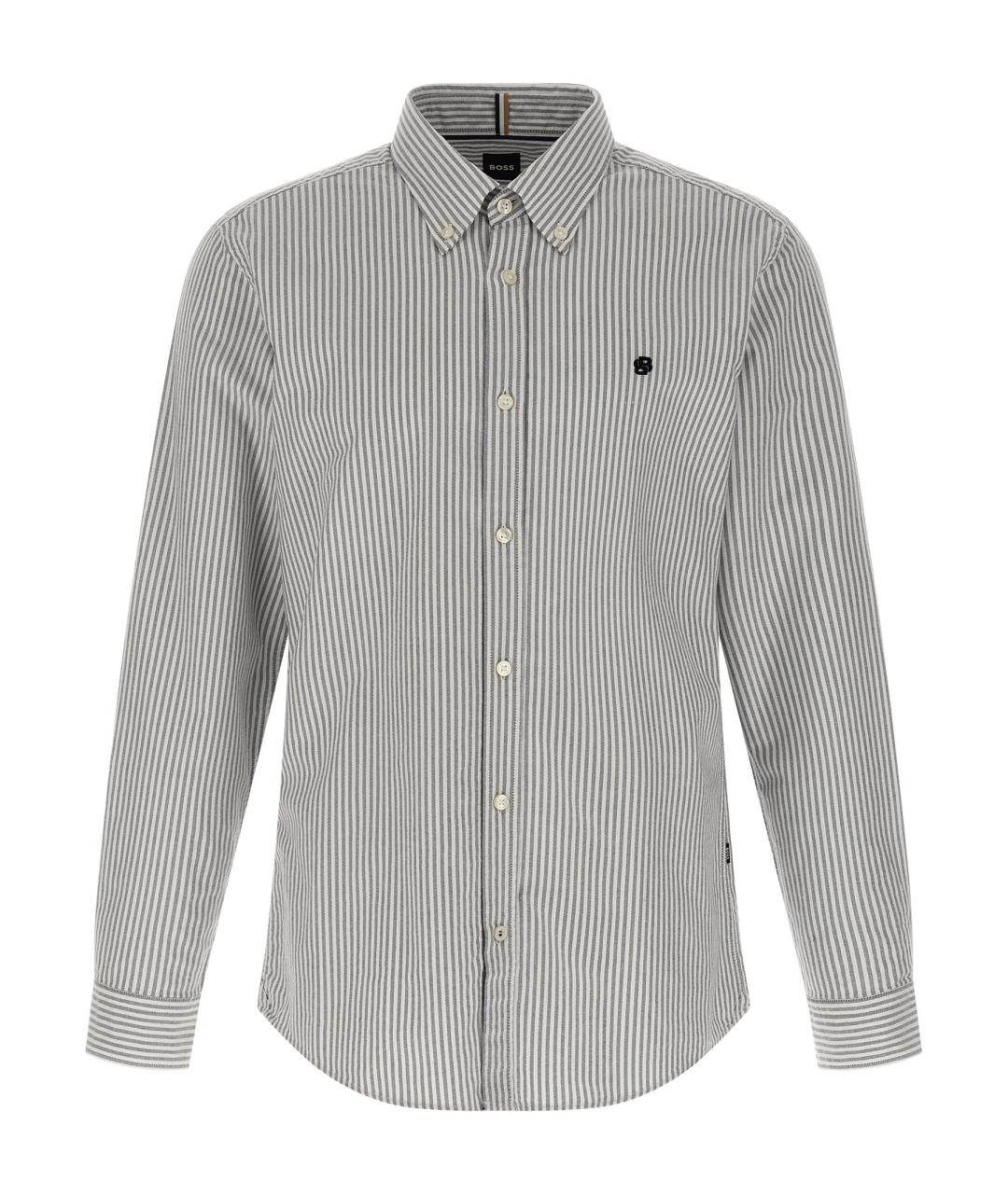 HUGO BOSS Серая хлопковая кэжуал рубашка, фото 1