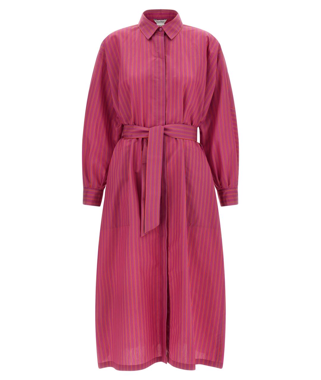 MAX MARA Розовое хлопковое повседневное платье, фото 1