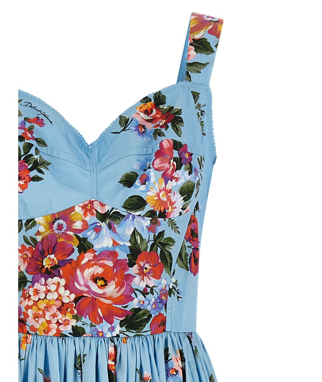 DOLCE&GABBANA Голубой хлопковый сарафан, фото 3